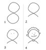 How to draw face start with number 8